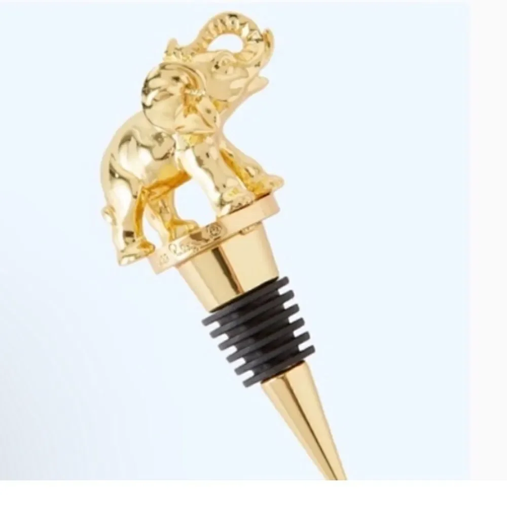 Lilly Pulitzer Gold Elephant Bottle Stopper New